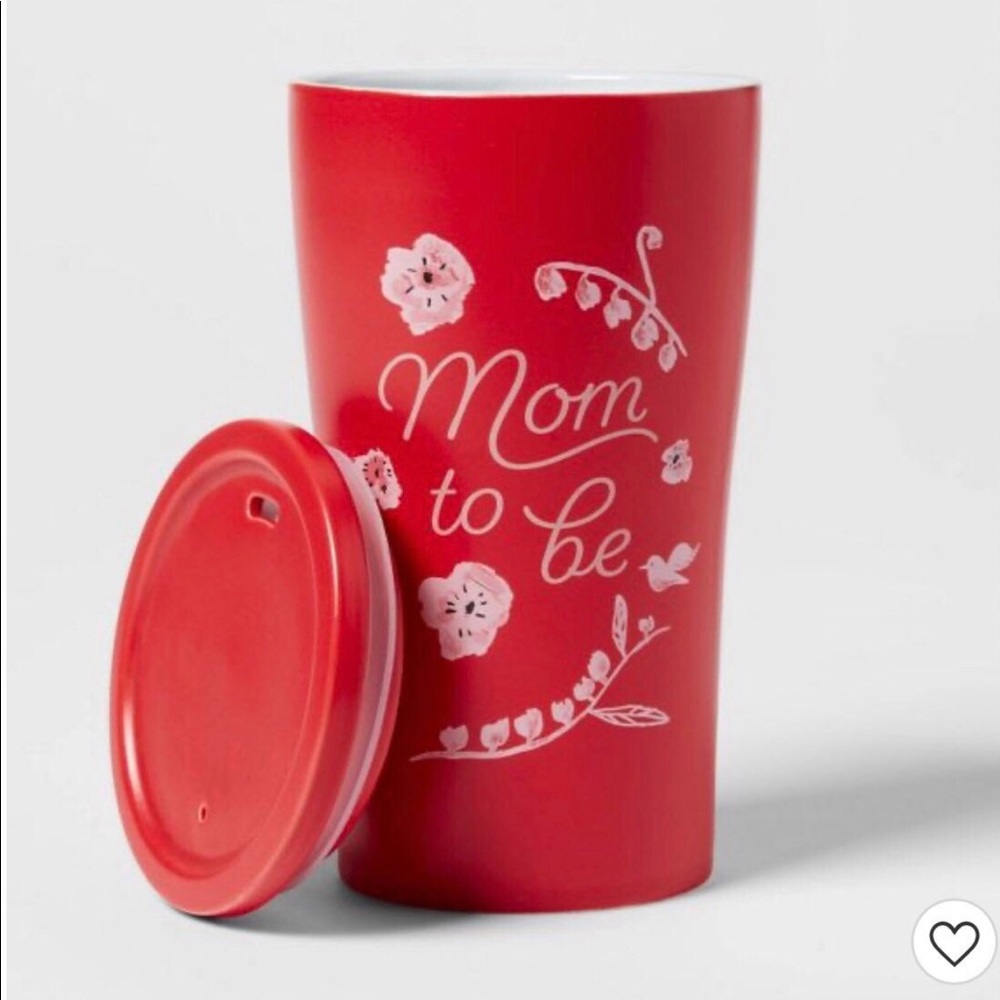 Opalhouse Stoneware “Mom To Be” 
Tumbler/Coffee Mug With Lid 10oz, New